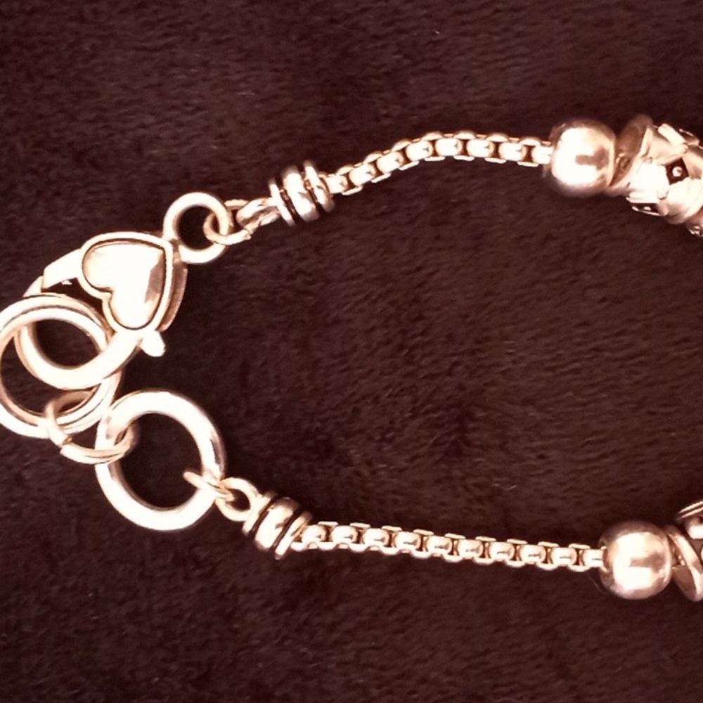 Silvertone/Red Bracelet (Costume) - Picture 3 of 3